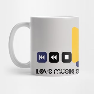 Love Music Stop worries quote - Music player triangle Mug